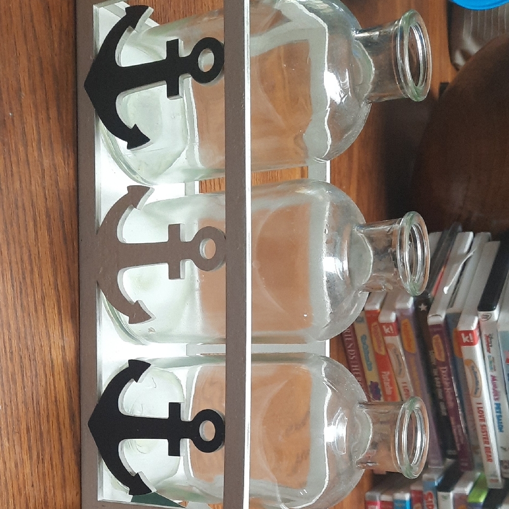 Nautical Anchor Glass Bottle Set